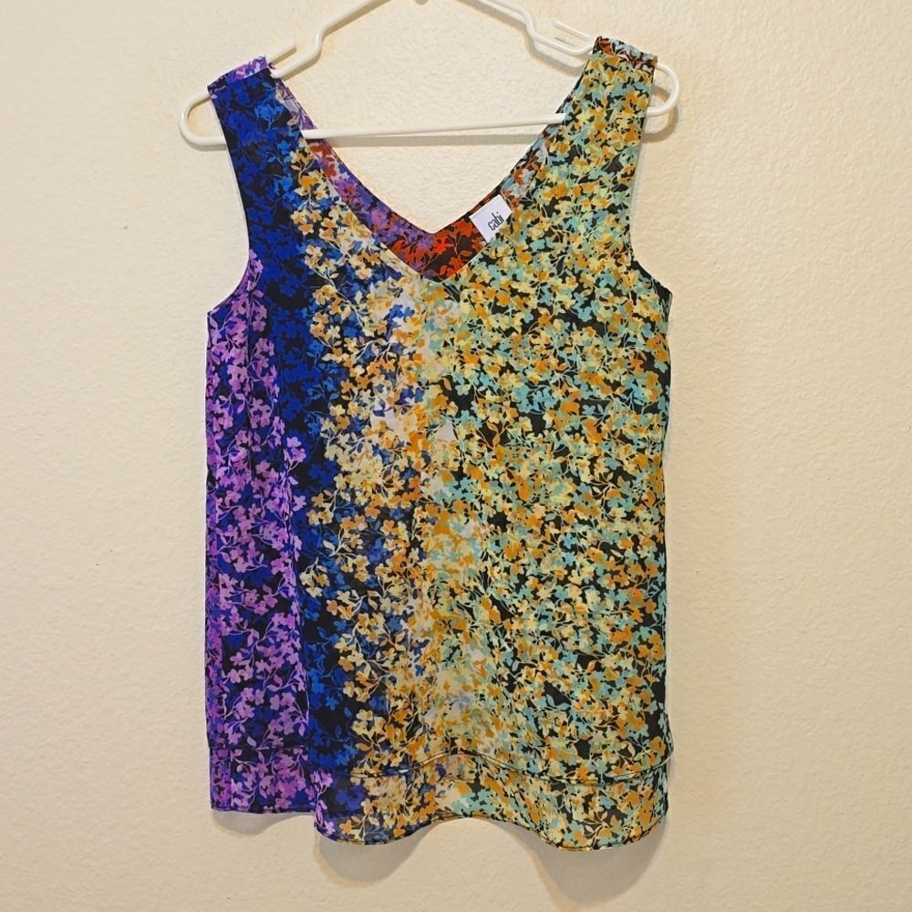 CAbi #5538 Women’s Merry Go Round Tank Top, lined, size xs